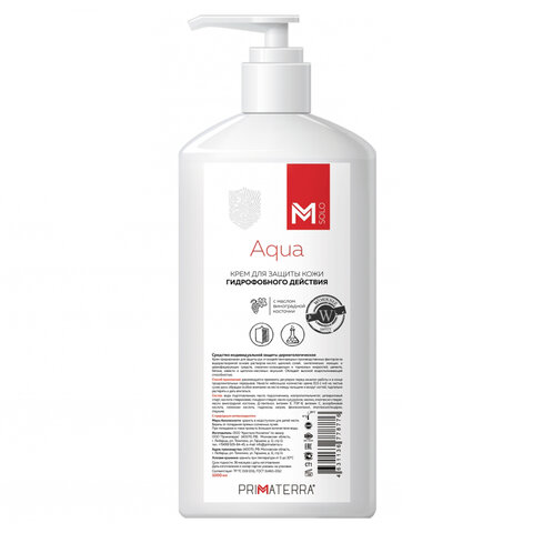 Крем защитный 1 л, M SOLO AQUA, гидрофобный, от масел, красок, смазок, извести, дозатор, 8776 - фото 1