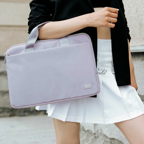 Сумка портфель HEIKKI ULTRA (ХЕЙКИ) с отделением для ноутбука 15,6", Lavender, лавандовая, 28х39х3 см, 272610 - фото 13
