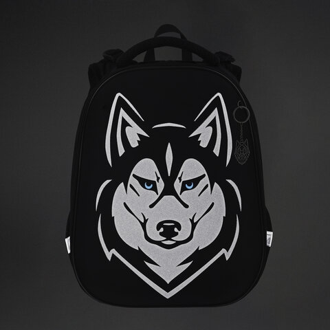 Ранец BRAUBERG SHINY, 2 отделения, с брелоком, "Husky", СВЕТЯЩИЙСЯ РИСУНОК, 38х28х14 см, 271383 - фото 7