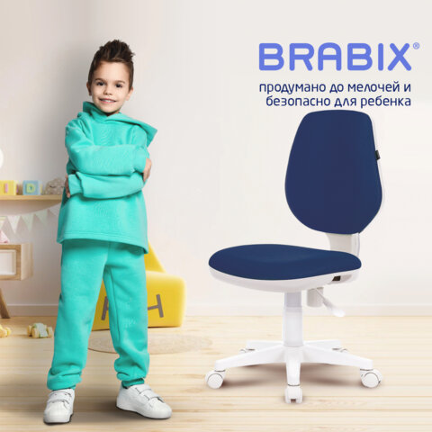 Кресло детское BRABIX "Fancy MG-201W", без подлокотников, пластик белый, синее, 532413, MG-201W_532413 - фото 12
