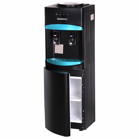 Кулер для воды SONNEN FSC-02W TURBO напольный, ТУРБОНАГРЕВ/ОХЛАЖДЕНИЕ КОМПРЕССОРНОЕ, шкаф, 2 крана, черный, 456171 - фото 2