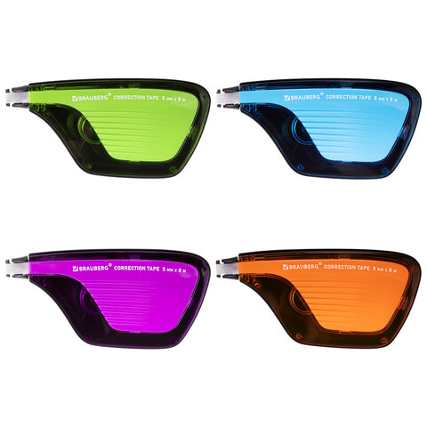 Корректирующая лента BRAUBERG ULTRA COLOR, 5 мм х 8 м, корпус ассорти, дисплей, 229065 - фото 1