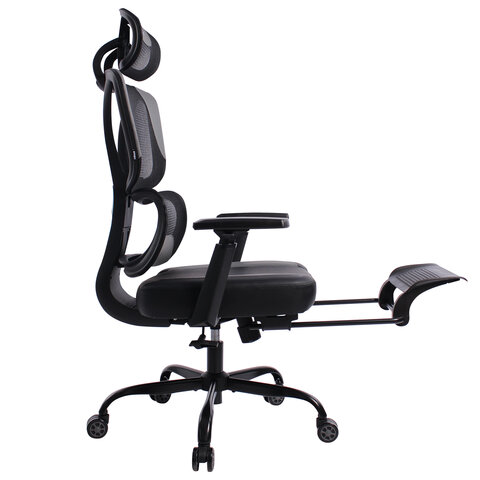 Кресло BRABIX PREMIUM "Venom GM-530", подножка, синхромеханизм, экокожа/сетка, черное/серое, 532951 - фото 9