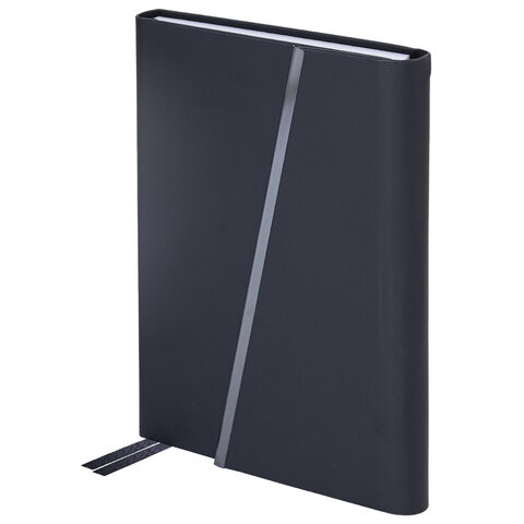 Ежедневник недатированный А5 145х213 мм BRAUBERG "Vogue", под кожу, магнитный клапан, 160 л., черный, 116223 - фото 1