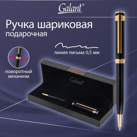 Ручка подарочная шариковая GALANT "Bernini", корпус черный, детали золото, узел 0,7 мм, линия письма 0,5 мм, синяя, 144177 - фото 14