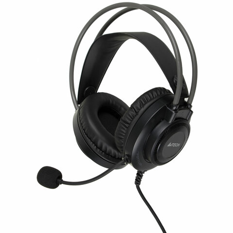 Наушники с микрофоном (гарнитура) A4TECH Fstyler FH200U, проводные, 2 м, USB, серые, 1431333 - фото 1