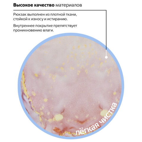 Рюкзак BRAUBERG СИТИ-ФОРМАТ универсальный, "Mineral", розово-голубой, 41х32х14 см, 270791 - фото 9