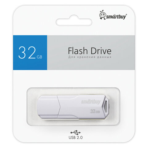 Флеш-диск 32 GB SMARTBUY Clue, USB 2.0, белый, SB32GBCLU-W - фото 5