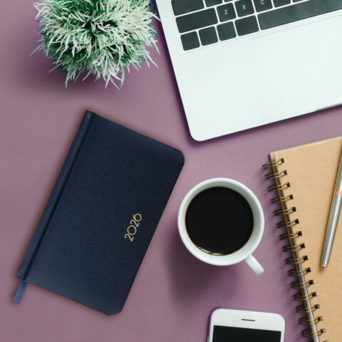 Еженедельник датированный 2026, МАЛЫЙ ФОРМАТ, 95х155 мм, А6, BRAUBERG "Select", балакрон, темно-синий, 117192 - фото 5