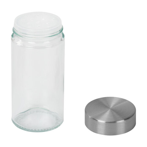 Набор для специй 2х100 мл, MAXI, солонка + перечница, стекло/сталь, круглые, WEGLA (ВЕГЛА), 700230 - фото 3