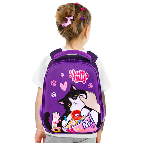 Ранец BRAUBERG KIDS START, 1 отделение, 2 кармана, "Sweet cheeks", велюровая панель, 35х26х13см, 272093 - фото 8