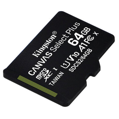 Карта памяти microSDXC 64 ГБ, KINGSTON Canvas Select Plus, UHS-I, 100 Мб/с (class 10), SDCS2/64GBSP - фото 2
