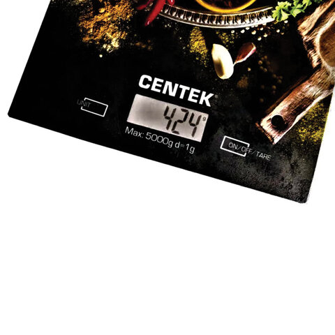 Весы кухонные CENTEK CT-2462 "Специи", электронный дисплей, max вес 5 кг, тарокомпенсация, стекло, CT-2462 Специи - фото 2