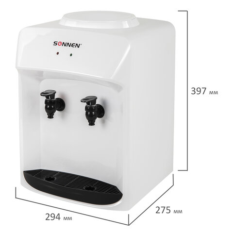 Кулер-водораздатчик БЕЗ НАГРЕВА И ОХЛАЖДЕНИЯ, SONNEN TS-01WT, настольный, 2 крана, белый, 455411 - фото 2