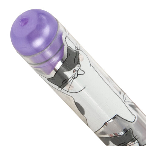 Ручки гелевые МЕТАЛЛИК BRAUBERG KIDS "CUTE ANIMALS", НАБОР 6 ЦВЕТОВ, корпус с печатью, узел 1 мм, линия письма 0,7 мм, 144440 - фото 7