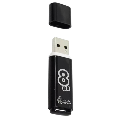 Флеш-память Smartbuy Glossy, 8Gb, USB 2.0, чер, SB8GBGS-K - фото 2