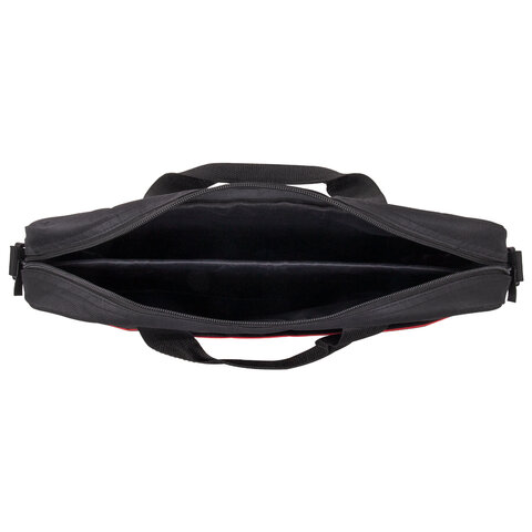 Сумка портфель BRAUBERG PRACTICAL с отделением для ноутбука 15,6", "Red line", черная, 29х40х7 см, 270829 - фото 9