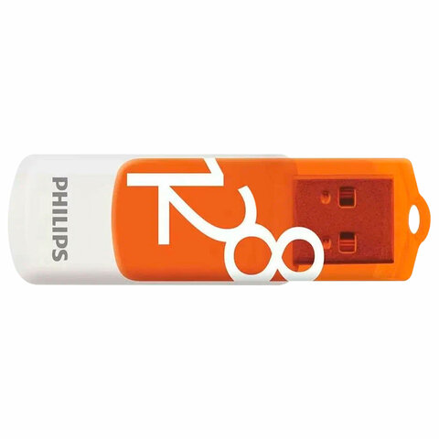 Флеш-диск 128 GB PHILIPS VIVID, разъем USB 2.0, желтый, FM12FD05B/97 - фото 1