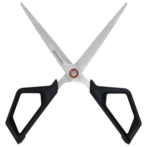 Ножницы BRAUBERG "Super black" 170 мм, черные, 3-сторонняя заточка, ручки из ABS-пластика, 238854 - фото 7