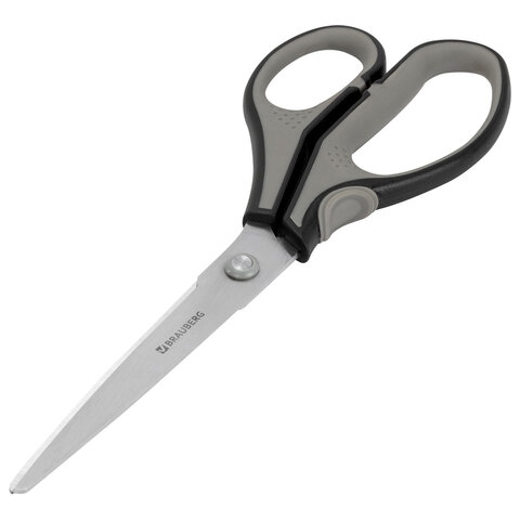 Ножницы BRAUBERG "EXTRA", 230 мм, серо-черные, 2-сторонняя заточка, эргономичные ручки, 237297 - фото 3