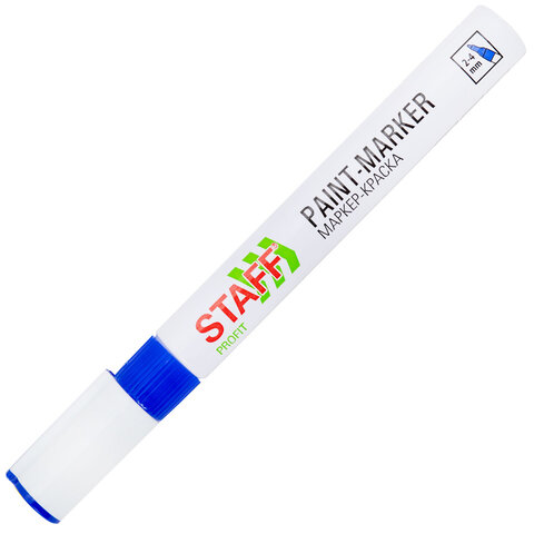 Маркер-краска лаковый (paint marker) 2-4 мм, СИНИЙ, НИТРО-ОСНОВА, STAFF PROFIT, для любых поверхностей, 152581 - фото 5