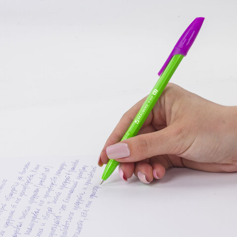 Ручки шариковые BRAUBERG "X-333 NEON MIX", НАБОР 8 ШТУК, СИНИЕ, узел 0,7 мм, линия 0,35 мм, 144536 - фото 13