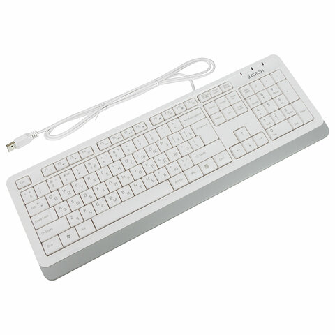 Клавиатура проводная A4TECH Fstyler FK10, USB, 104 кнопки, белая, 1147536 - фото 1