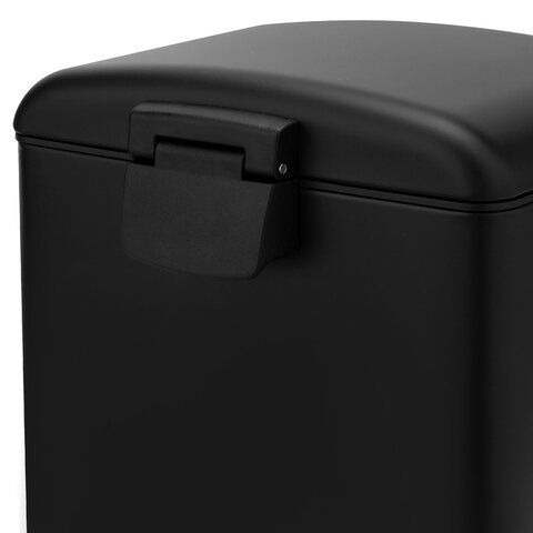 Ведро мусорное с педалью 12 л, крышка с доводчиком, черное матовое, металл, LAIMA ULTRA, 701565 - фото 4