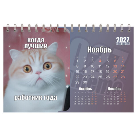 Календарь-домик настольный на гребне, 2027 г., BRAUBERG, 160х110 мм, 6 листов, "Vibe meme", 118451 - фото 13