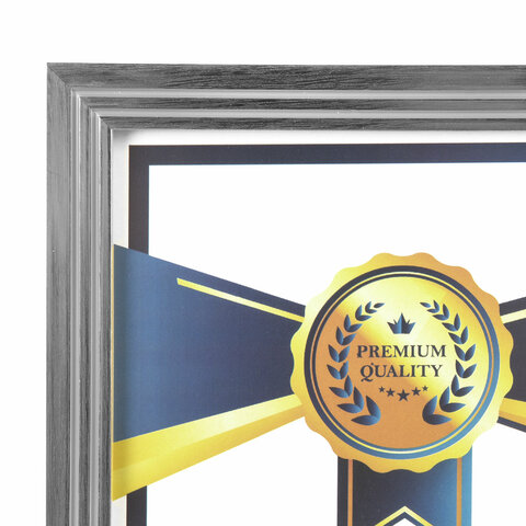 Рамка 21х30 см небьющаяся, багет 15 мм пластик, BRAUBERG "Respect", серебристая, 391271 - фото 3