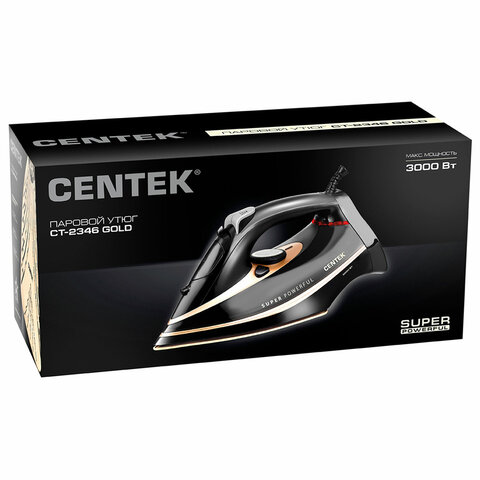 Утюг CENTEK CT-2346, 3200 Вт, керамическое покрытие, антикапля, антинакипь, черный/золотой, CT-2346 GOLD - фото 12
