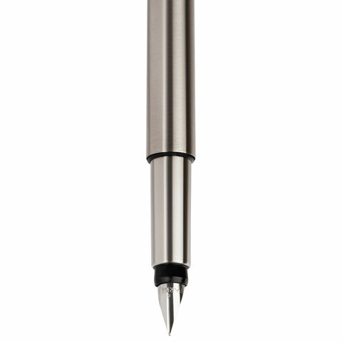 Ручка перьевая PARKER "Vector Stainless Steel", корпус серебристый, детали из нержавеющей стали, синяя, S0029690 - фото 3