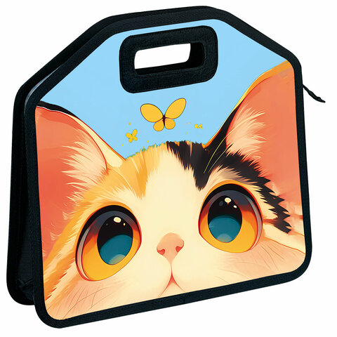 Папка-сумка ЮНЛАНДИЯ, 1 отделение, фетровые ручки, 34х30х11 см, "Cute catcher", 273379 - фото 1