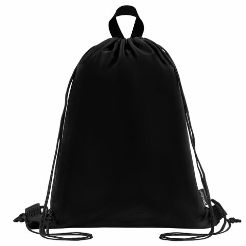 Мешок для обуви BRAUBERG большой удобный с ручкой, 51х41 см, "Total Black", 273454 - фото 1