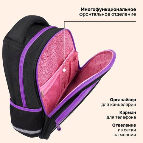 Рюкзак BRAUBERG OPTIMA, 2 отделения, с брелоком, "Сияющий единорог", 36х27х18 см, 273157 - фото 19