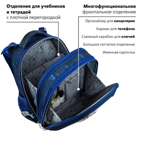 Ранец ЮНЛАНДИЯ EXTRA, с дополнительным объемом, 2 отделения, "Beware", 3D-панель, 38x29x18 см, 272041 - фото 17