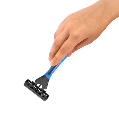 Бритвенные станки одноразовые, 3 лезвия, увлажняющая полоска, плавающая головка, 5 шт., синий, X-ONE (ИКС-УАН), 700036 - фото 5