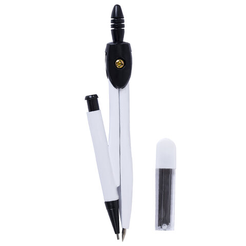 Готовальня ПИФАГОР, 8 предметов: циркуль 120 мм, чертежные принадлежности, металлический пенал, 210859 - фото 2