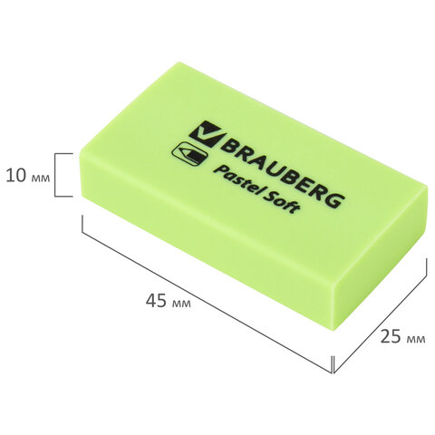 Ластики BRAUBERG PASTEL SOFT НАБОР 6 шт., размер ластика 45х25х10 мм, экологичный ПВХ, 271340 - фото 8