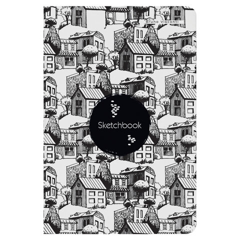 Скетчбук, слоновая кость+черная бумага 80 г/м2, 140х210 мм, 112 л, книжный твердый переплет, "МИКС", 3-555 - фото 3