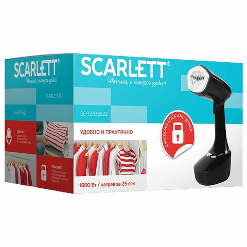 Отпариватель ручной SCARLETT SC-GS135S22, 1600 Вт, 25 г/мин, резервуар 0,4 л, 1 режим, черный - фото 7