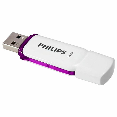 Флеш-диск 64 GB PHILIPS SNOW, разъем USB 2.0, фиолетовый, FM64FD70B/97 - фото 2