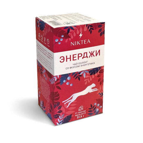 Чай NIKTEA "Энерджи" оолонг со вкусом энергетика, 21 пакетик в конвертах по 1,5 г, TALTHA-DP0100 - фото 3