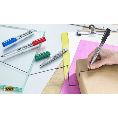 Маркер перманентный BIC "Marking Fine ECOlutions", ЧЕРНЫЙ, круглый наконечник 1,1 мм, 8209022 - фото 9