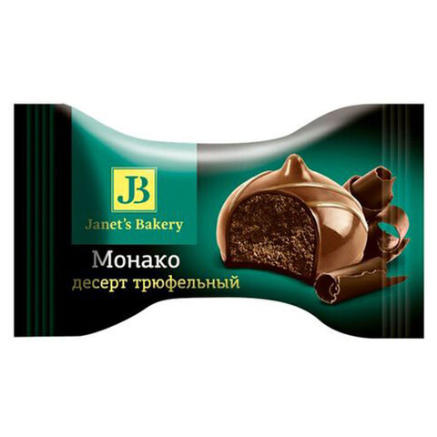 Десерт глазированный СЛАВЯНКА "Janets Bakery", трюфельный, "Монако", 500 г, Y4776 - фото 1