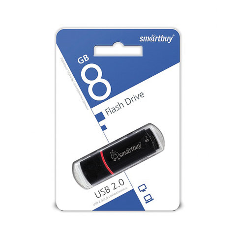 Флеш-память Smartbuy Crown, 8Gb, USB 2.0, чер, SB8GBCRW-K - фото 3