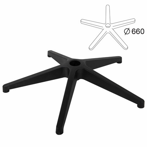 Пятилучие для кресла, нагрузка до 120 кг, диаметр 660 мм, пластиковое, черное, 533053 Пятилучие для кресла, нагрузка до 120 кг, диаметр 660 мм, пластиковое, черное, 533053 - фото 1