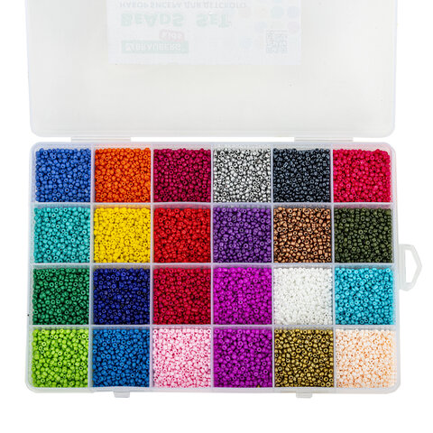 Набор для создания бижутерии и украшений из бисера BEADS SET, 6000 элементов, 24 вида, BRAUBERG KIDS, 664696 - фото 3