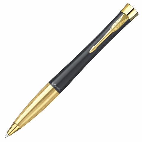 Ручка шариковая PARKER "Urban Muted Black GT", корпус черный, позолоченные детали, синяя, 2143640 - фото 1