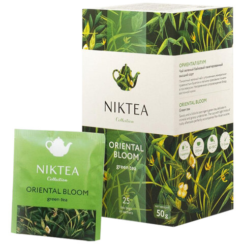 Чай NIKTEA "Ориентал Блум" зеленый, 25 пакетиков в конвертах по 2 г, TALTHA-DP0056 - фото 4